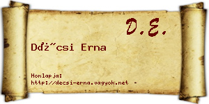 Décsi Erna névjegykártya